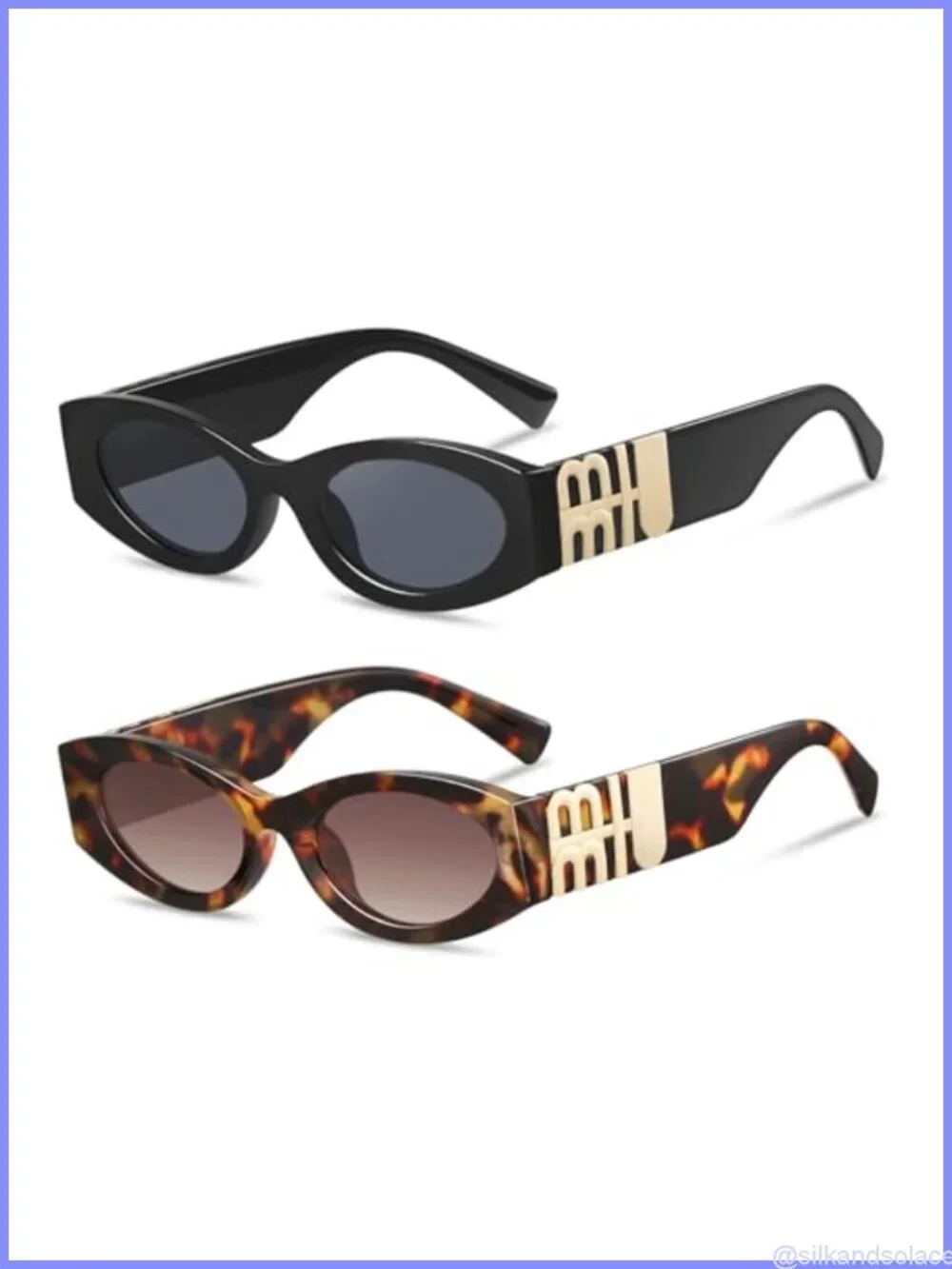 Cat Eye Sunglasses UV400 Acetate Frame Retro Oval Narrow Eyewear